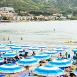 Images from Italy: Cefalu Umbrellas Linen Tea Towel