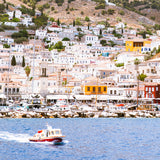 Greece Collection: Hydra Port Linen Tea Towel
