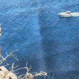 Greece Collection: Santorini Boats Linen Tea Towel