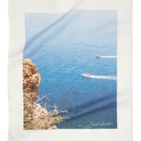 Greece Collection: Santorini Boats Linen Tea Towel