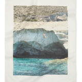 Greece Collection: Plunge at Anti Paros Linen Tea towel